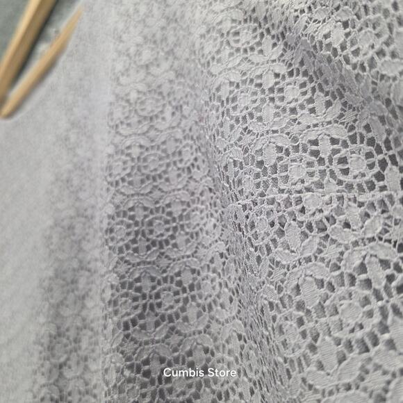 Anne Klein Dress Womens 6 Gray Lace Overlay Shift A-Line Sleeveless Back Zip - Picture 6 of 11